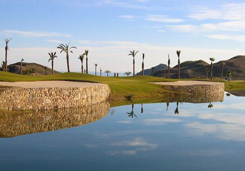 lake on the golf course of mojácar