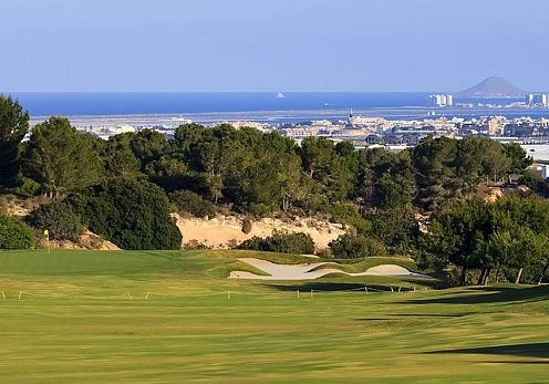 golf course with sea views in Orihuela