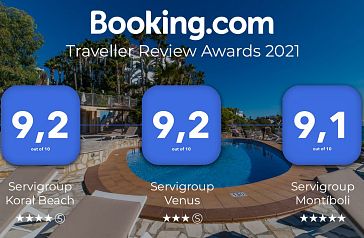 Les établissements Hoteles Servigroup récompensés par les Traveller Review Awards 2021
