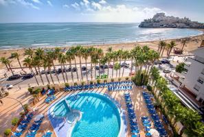 Views of the Peñíscola castle from the Hotel Papa Luna