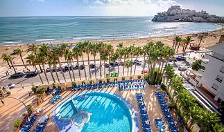 Views of the Peñíscola castle from the Hotel Papa Luna