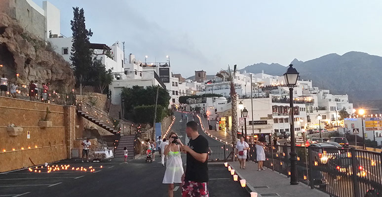 Mojácar illuminated old town