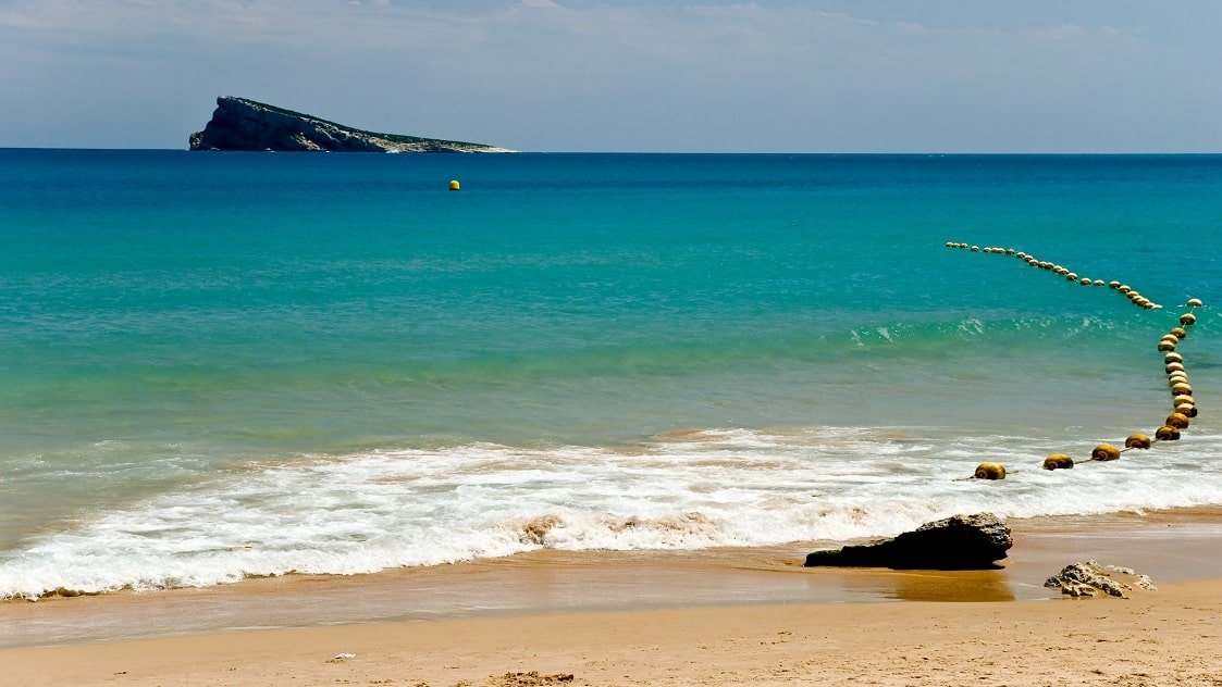 The Island of Benidorm seen from the beach
