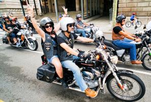 Harleys on route