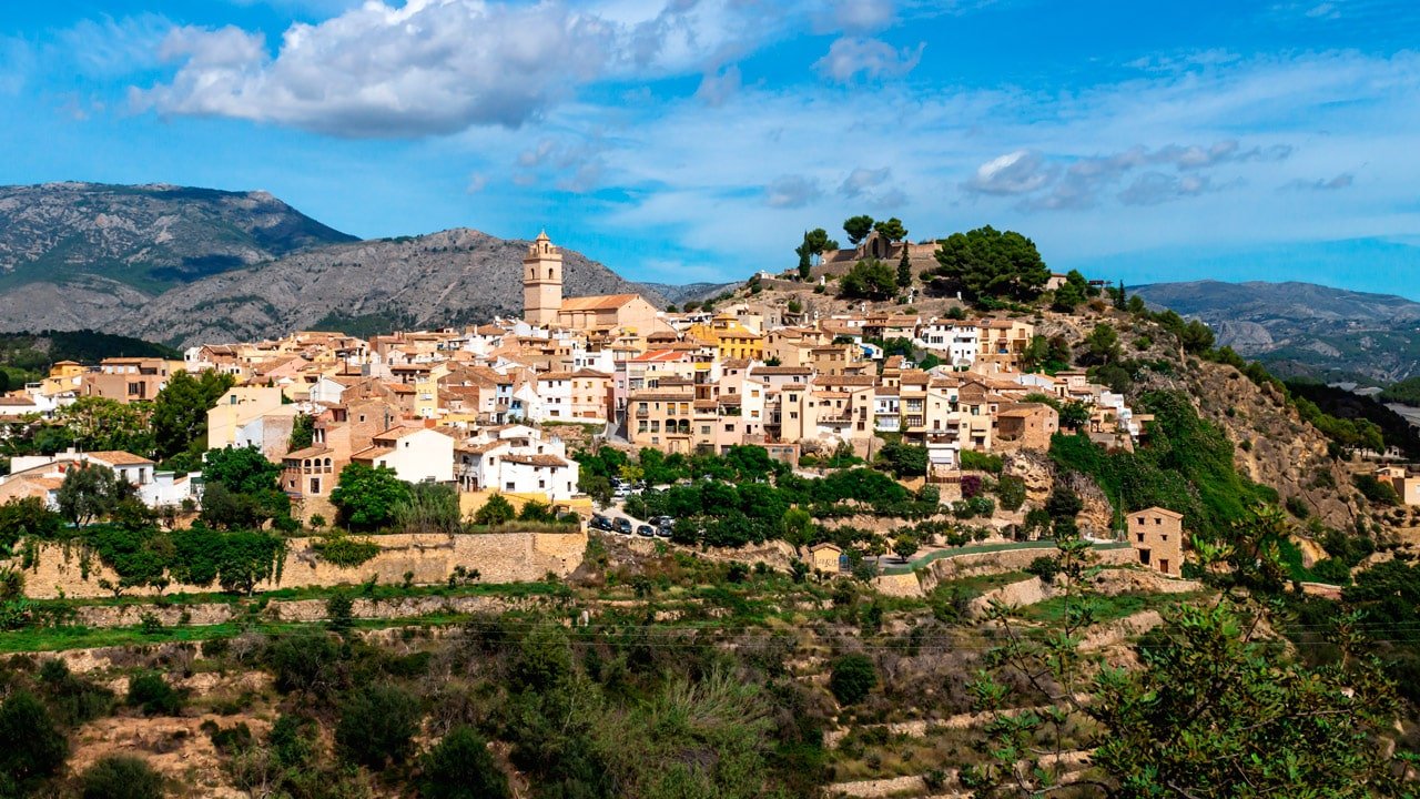 Vue panoramique de Polop de la Marina