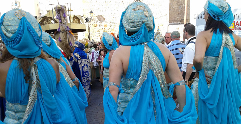 Moors King passing through the town of Mojácar