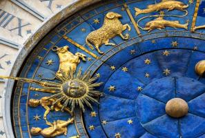 Signes du zodiaque sur une horloge