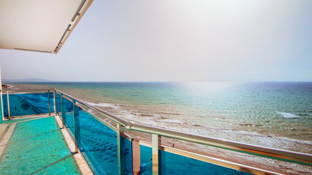 Hotel room with sea views