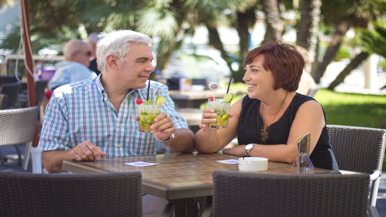 Couple on a terrace