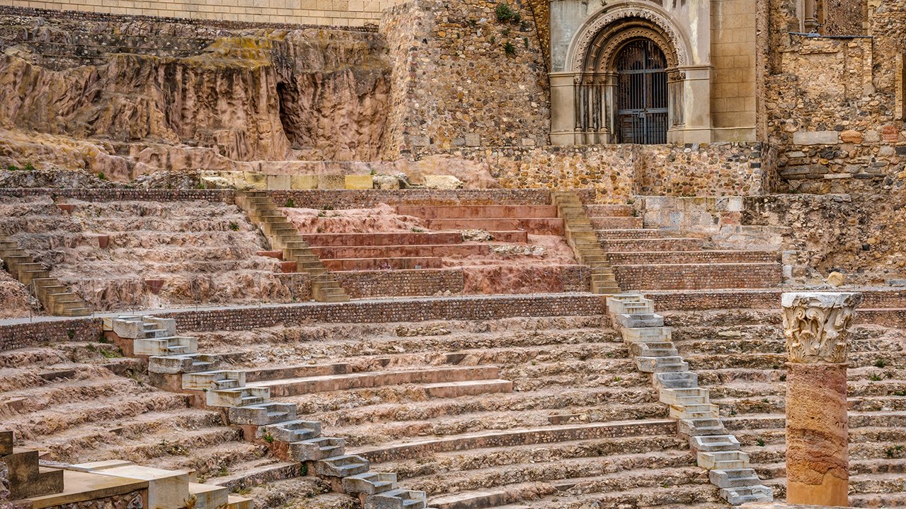 Détail du théâtre romain de Carthagène
