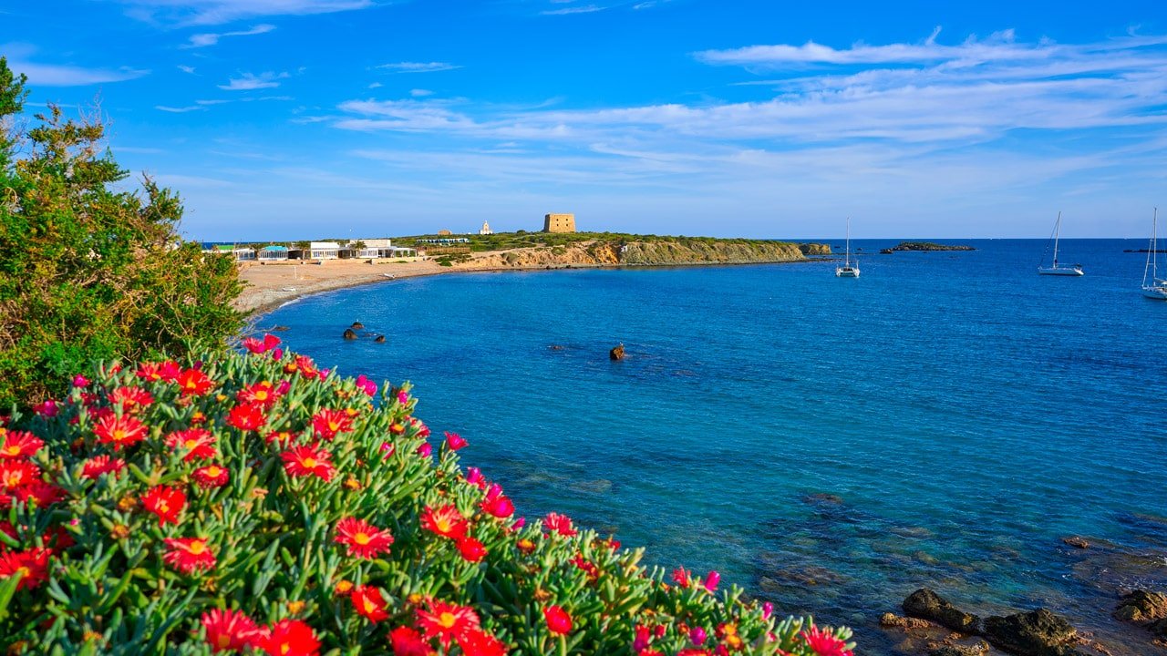 Crystal clear water around the island of Tabarca