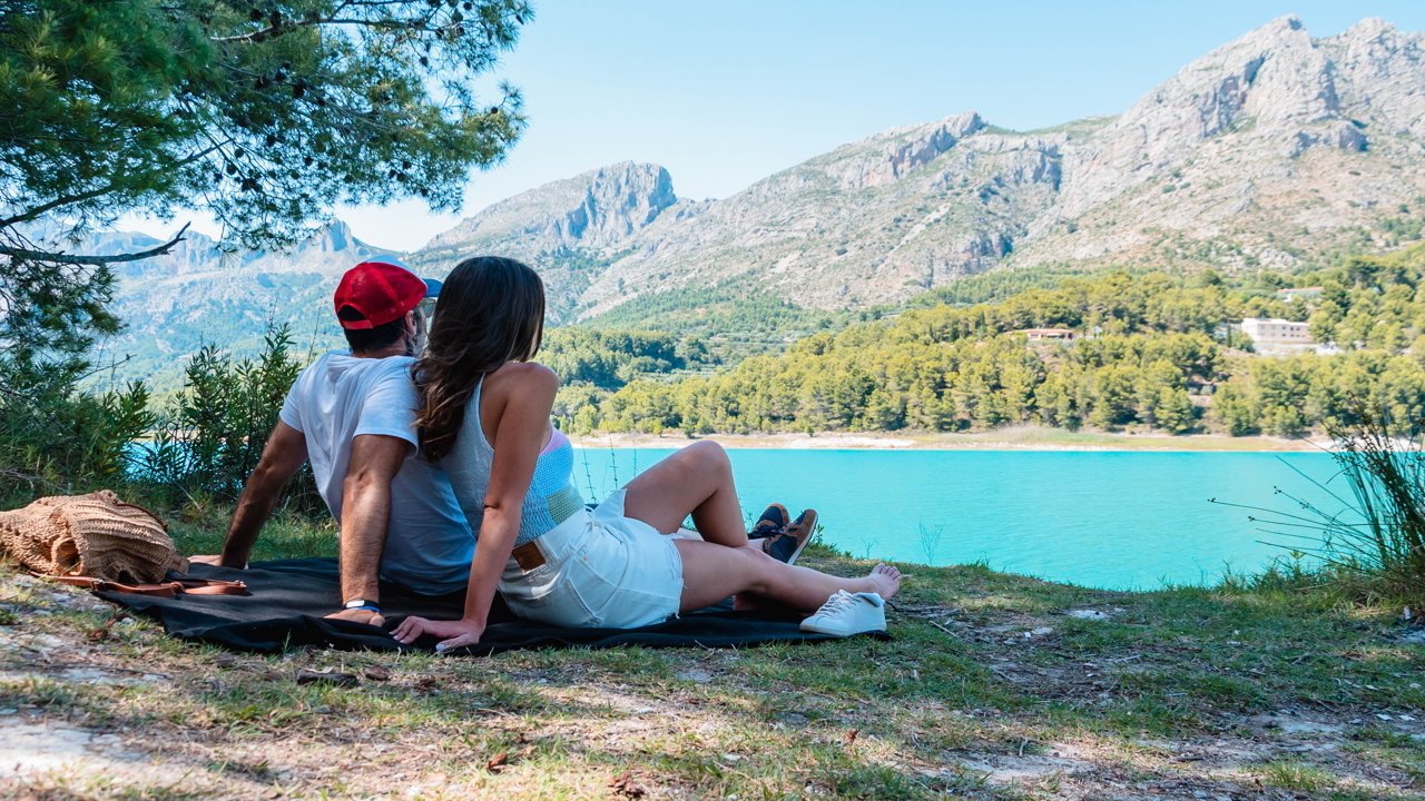 Turquoise water reservoir in Guadalest