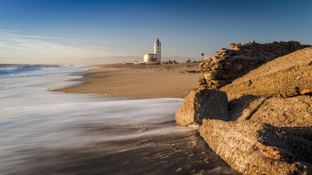 White church on the beach