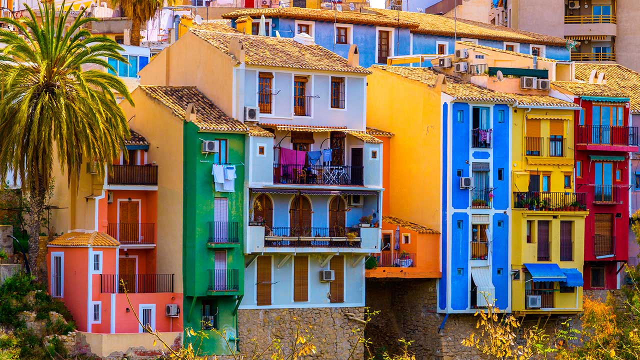 Colorful houses in Villajoyosa