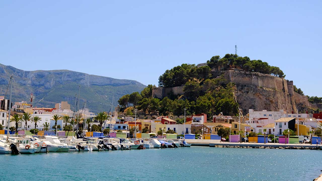 Panoramic view of the port of Denia