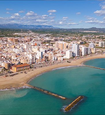Aerial view of Vinaròs beaches