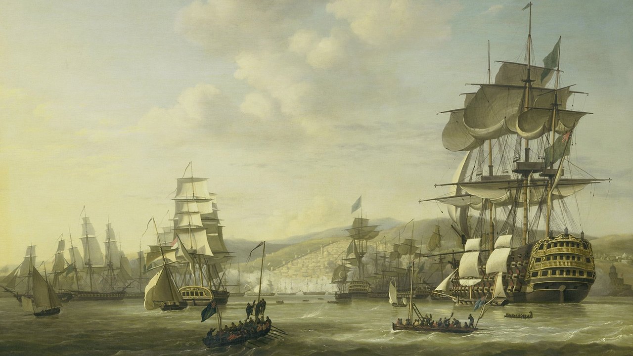 Navires pirates dans le port