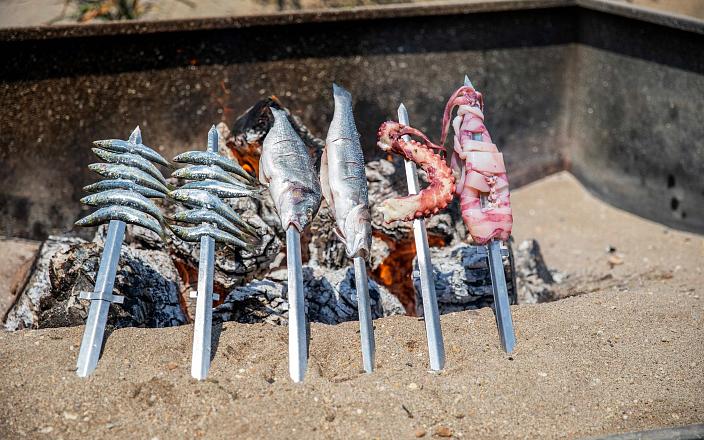 Sardines au bar de la plage de Cala Marina à Mojacar